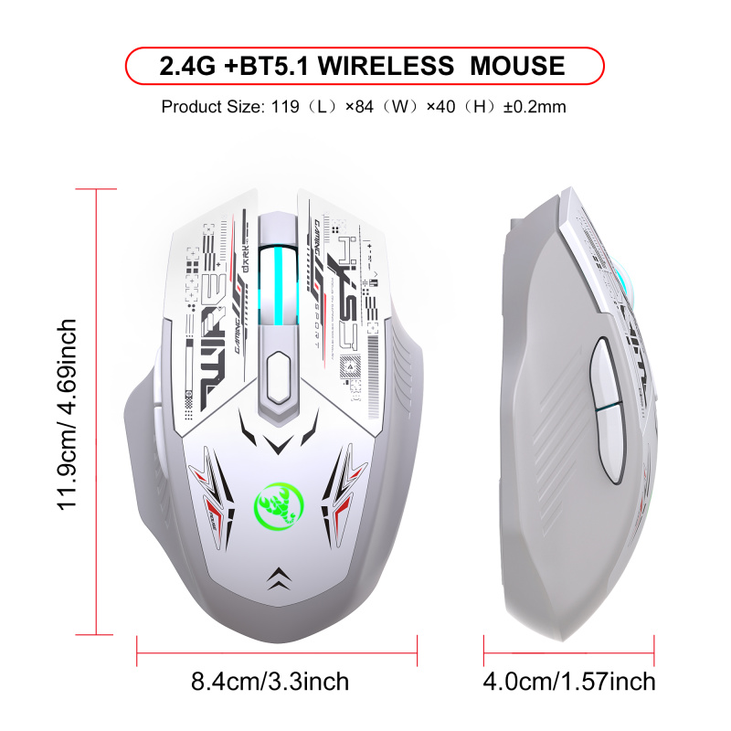 2.4G+BT5.1 Dual-Mode Wireless Mouse